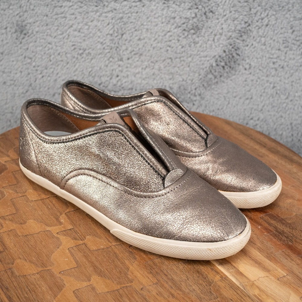 Frye Maya Cvo Slip On Leather Sneaker-Cement Sz 7 M